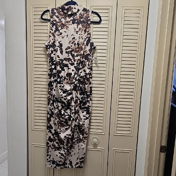 Bar III Abstract Black and Brown Midi Dress - Picture 1 of 6